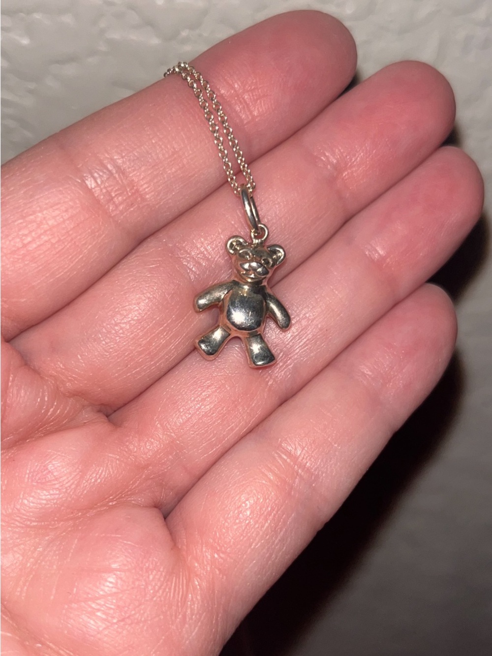 Tiffany Teddy Bear Pendant Necklace .925